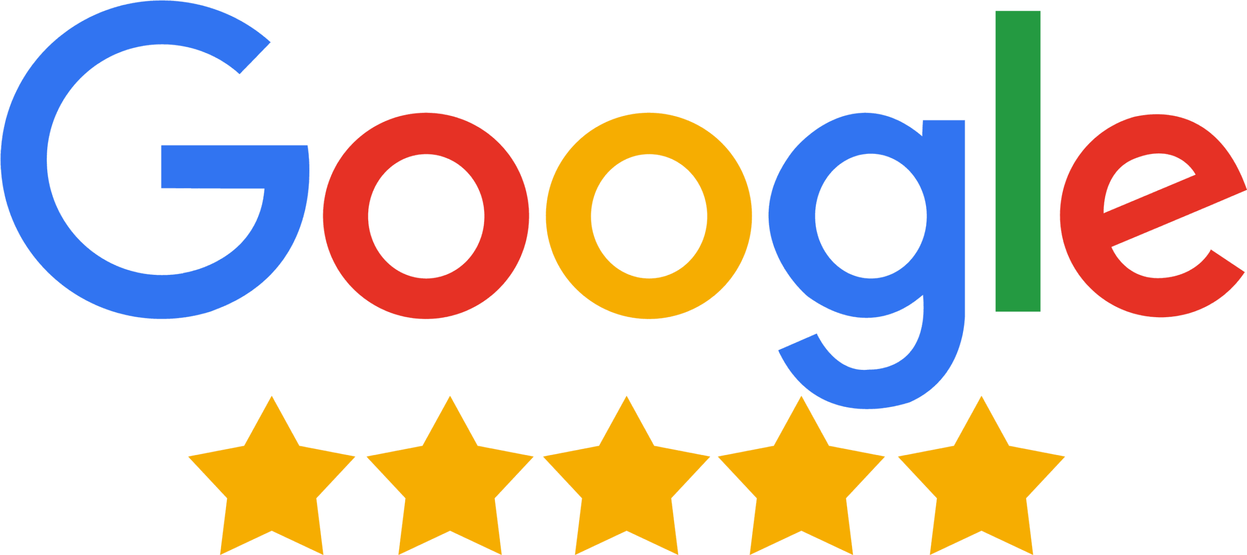 Google logo with 5 stars